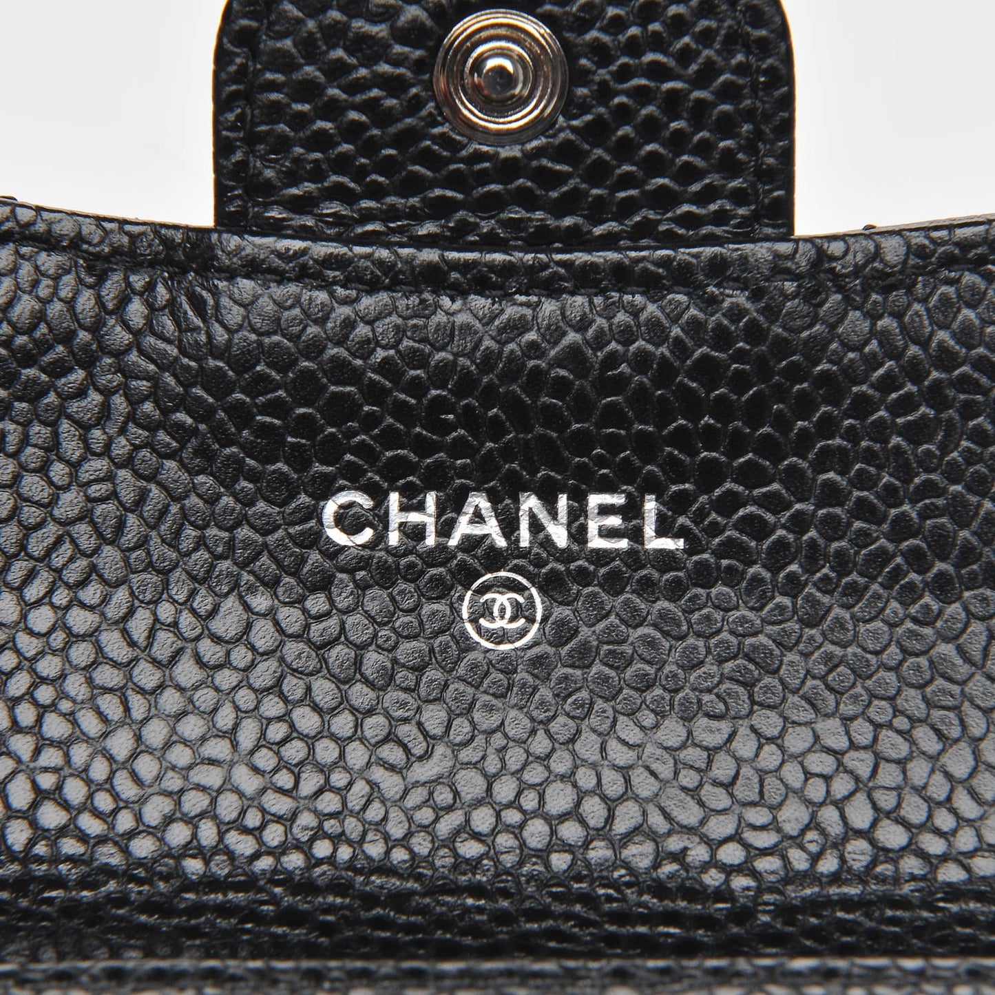 Caviar Quilted Flap Card Holder Black