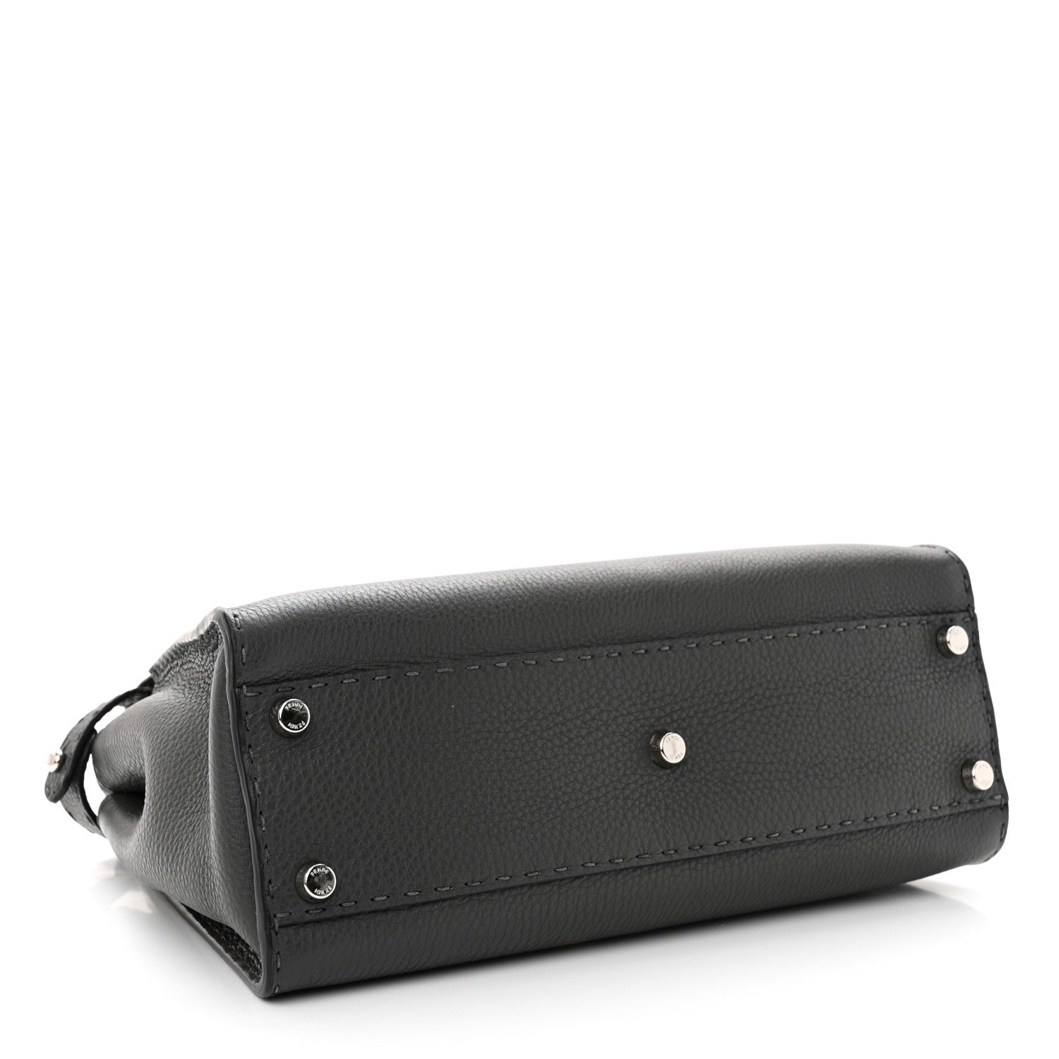 Fendi Cuoio Romano Selleria Bi-Color Medium Peekaboo Iconic Satchel Asfalto Latte 4 of 10