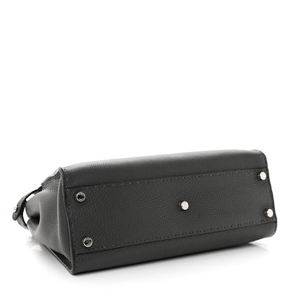 Fendi Cuoio Romano Selleria Bi-Color Medium Peekaboo Iconic Satchel Asfalto Latte 4 of 10