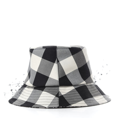 Christian Dior Cotton Large Brim Bucket Hat with Veil 56 Black White 5 of 9