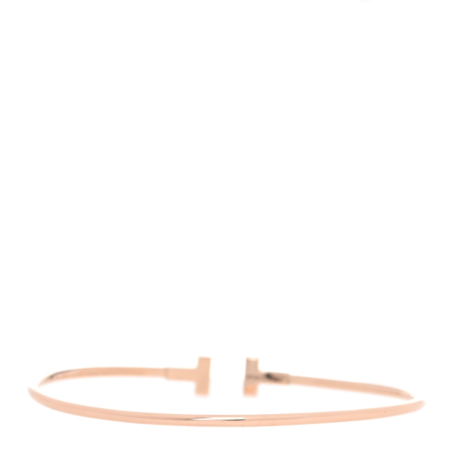 Tiffany 18K Rose Gold Narrow T Wire Bracelet 3 of 4
