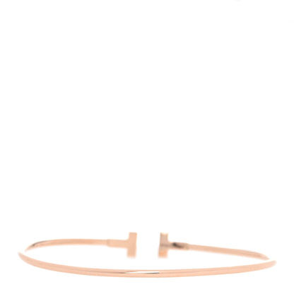 Tiffany 18K Rose Gold Narrow T Wire Bracelet 3 of 4