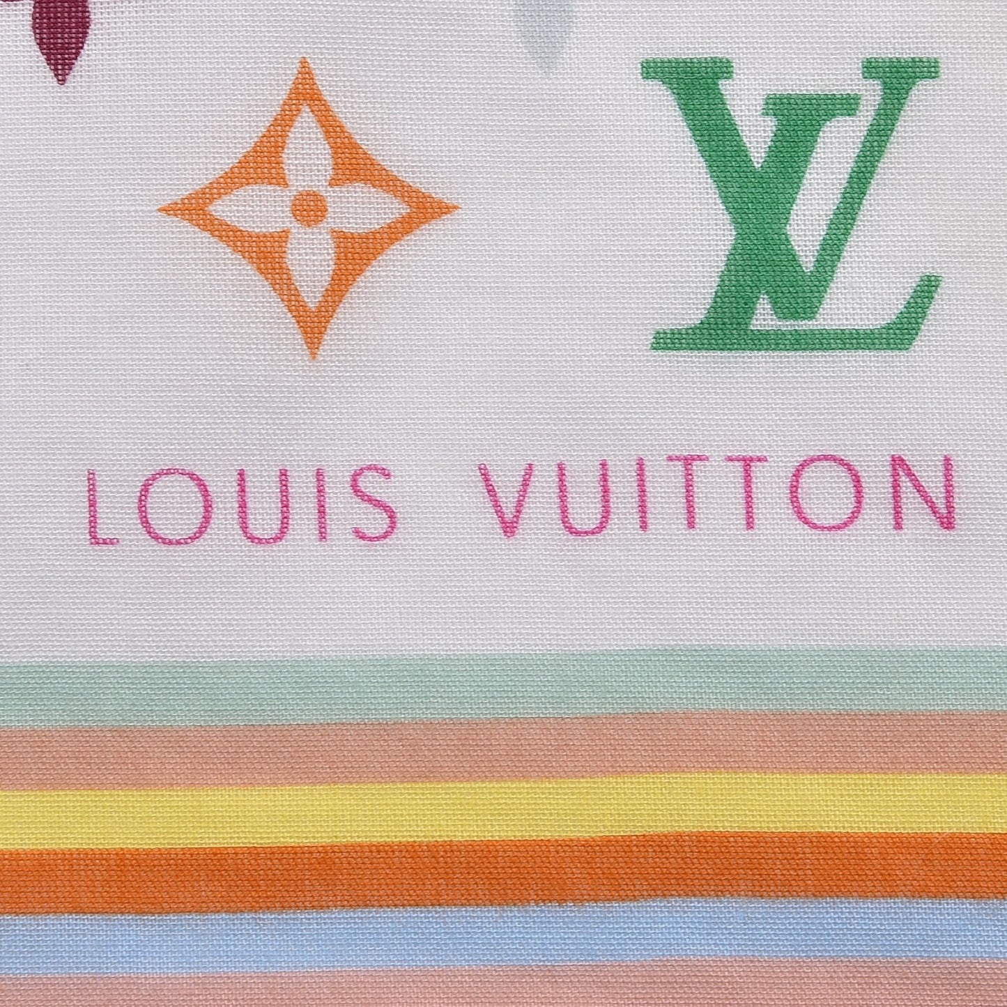 Silk Monogram Multicolor Square Scarf White