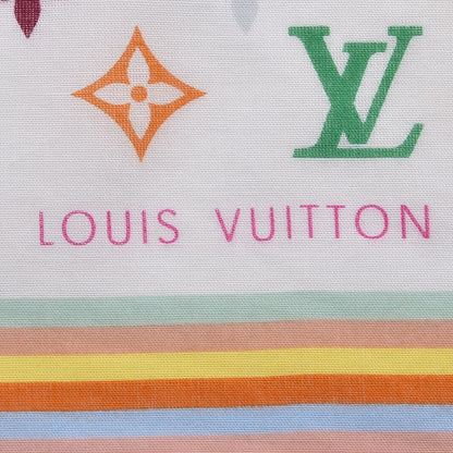 Louis Vuitton Silk Monogram Multicolor Square Scarf White 5 of 5