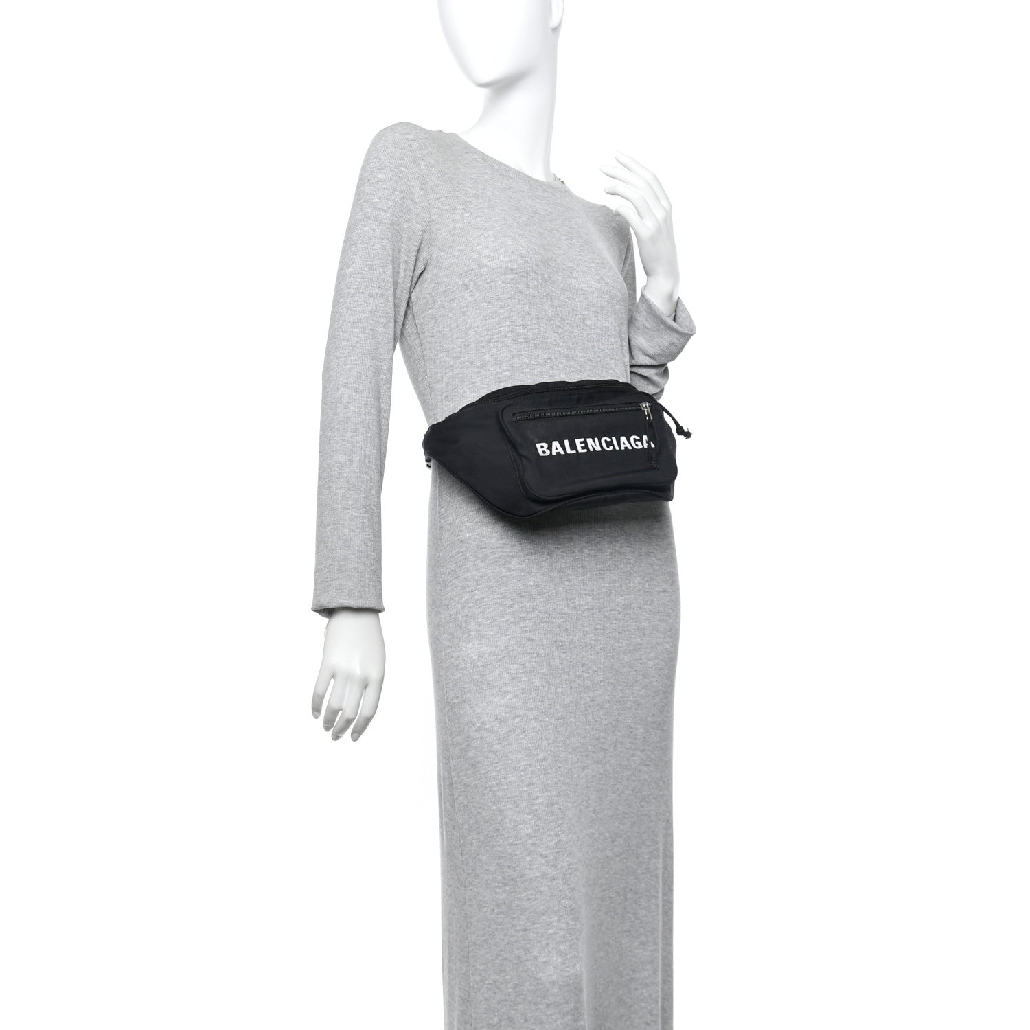 Balenciaga Recycled Sport Nylon Logo Embroidered Wheel Beltpack Black 2 of 14