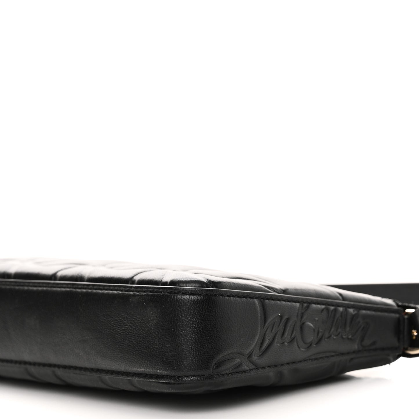 Calfskin Embossed Loubila Shoulder Bag Black