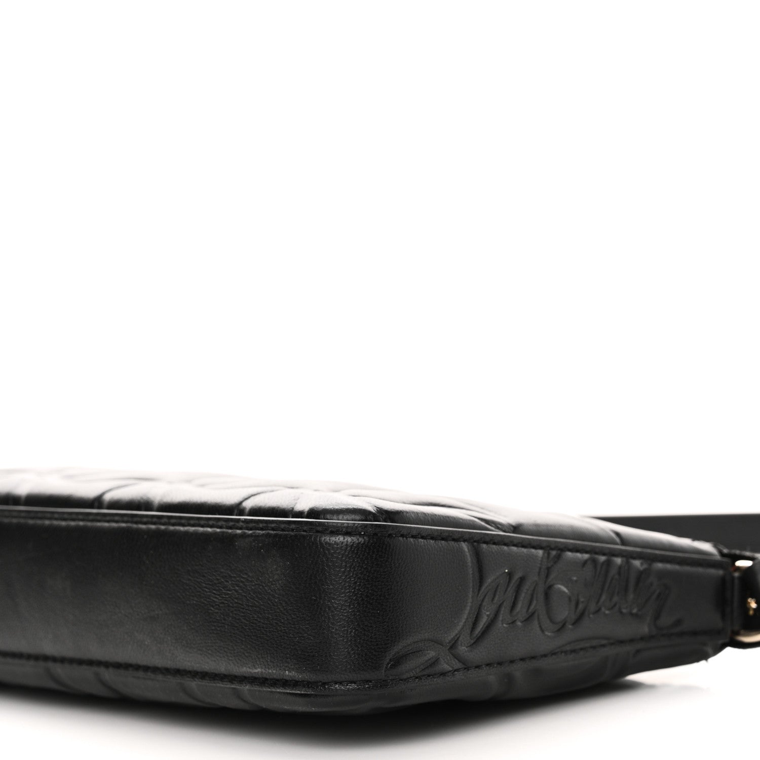 Christian Louboutin Calfskin Embossed Loubila Shoulder Bag Black 9 of 10
