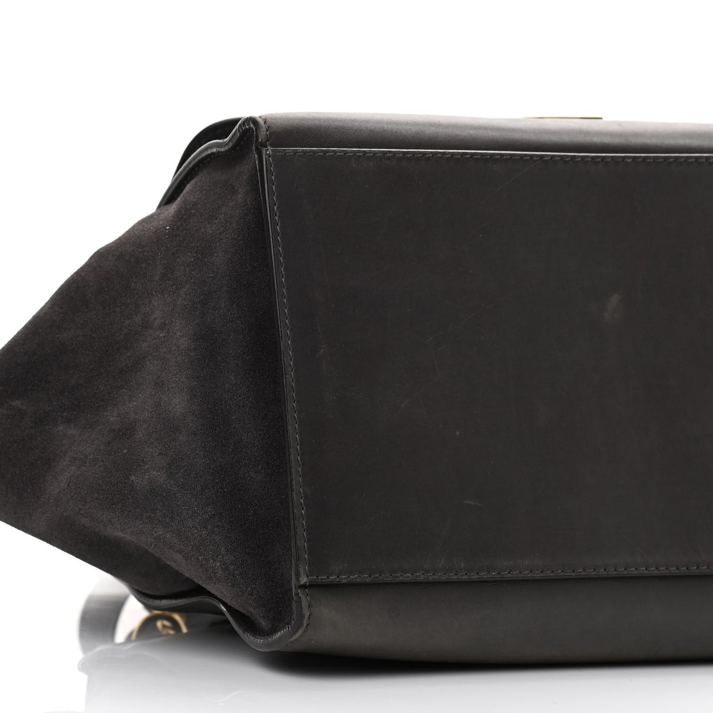 Smooth Calfskin Suede Medium Trapeze Grey