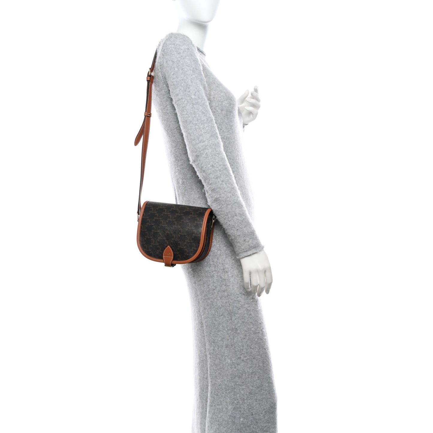 Triomphe Canvas Medium Folco Bag Tan