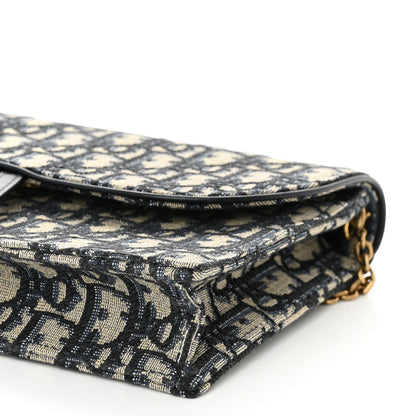 Christian Dior Oblique Saddle Chain Pouch Blue 9 of 9