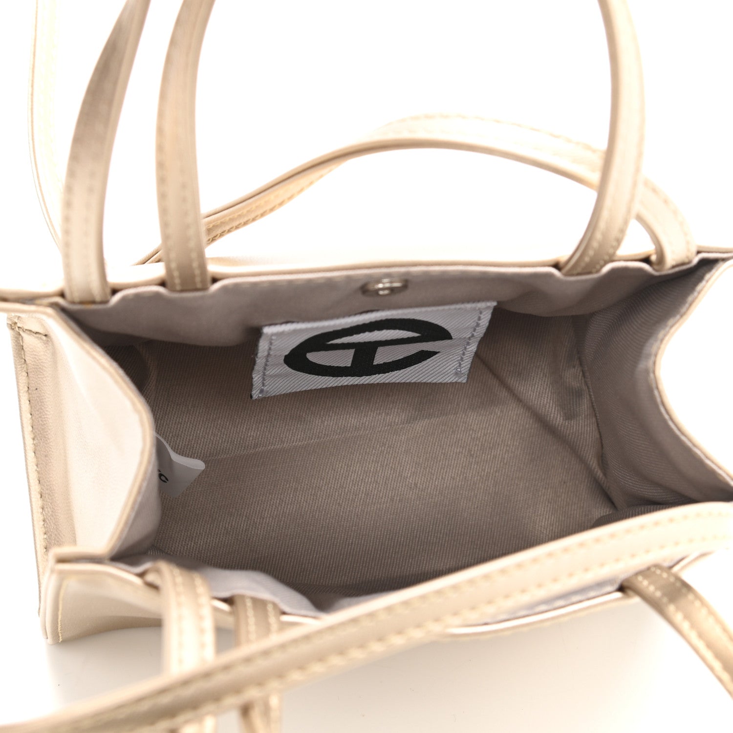 Telfar Metallic Vegan Leather Small Shopping Bag Gold 5 of 11