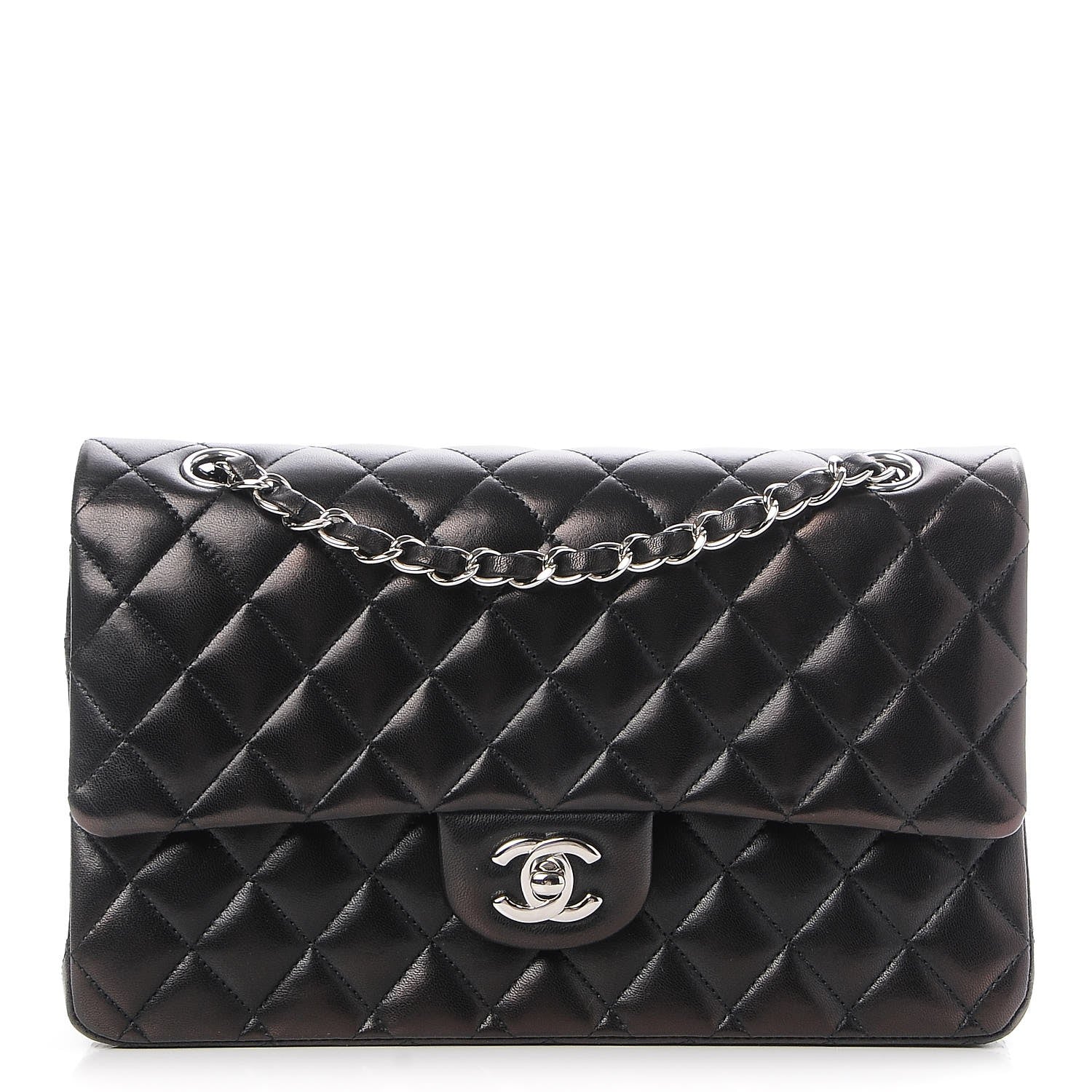 Chanel Lambskin Quilted Medium Double Flap Black 1 of 8