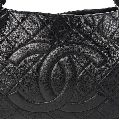 Chanel Caviar Quilted Expandable Zip Shoulder Bag Black 9 of 9