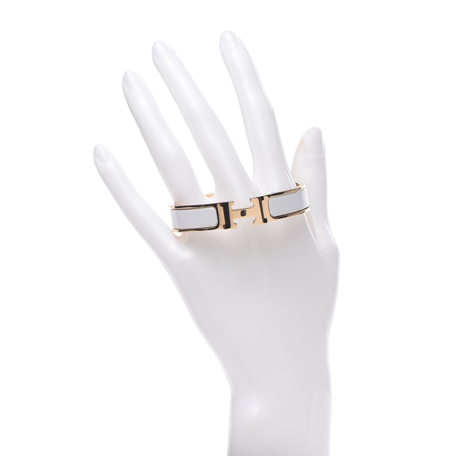 Hermes Enamel Narrow Clic Clac H Bracelet PM White 2 of 4