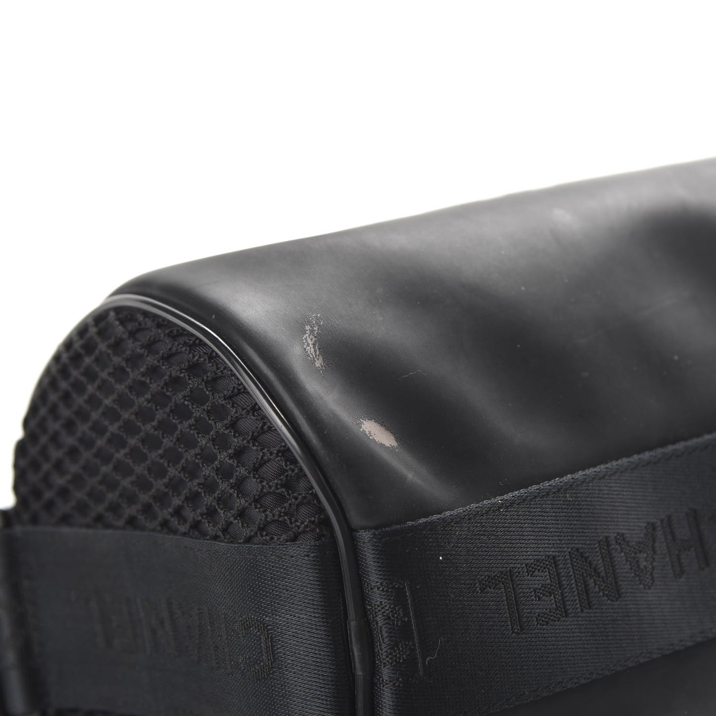 Rubber Nylon Mesh Small Sport Duffle Black