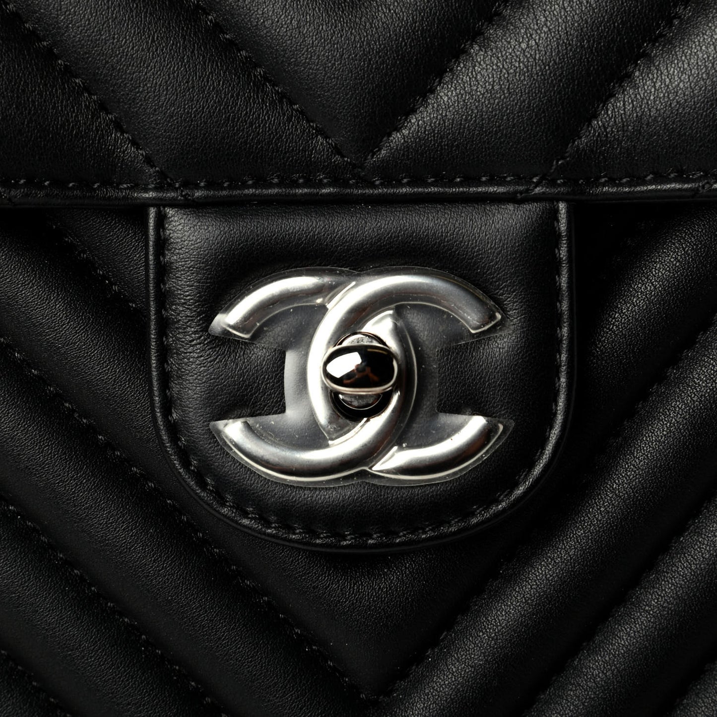 Calfskin Chevron Quilted Small Urban Spirit Backpack Black