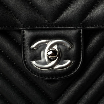 Chanel Calfskin Chevron Quilted Small Urban Spirit Backpack Black 6 of 6
