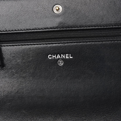 Chanel Sheepskin Quilted Mademoiselle Vintage Wallet On Chain WOC Black 5 of 15