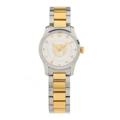 Gucci Stainless Steel 27mm G-Timeless Two Tone Cat Quartz Watch 1 of 4