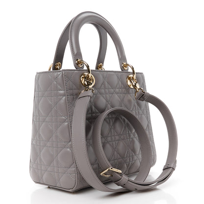 Christian Dior Lambskin Cannage Medium Lady Dior Grey 3 of 10