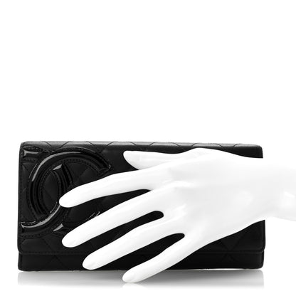 Chanel Calfskin Quilted Cambon Long Double Wallet Black 2 of 13