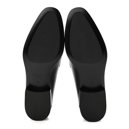 Chanel Lambskin Mens Stitched CC Loafers 42 Black 6 of 9