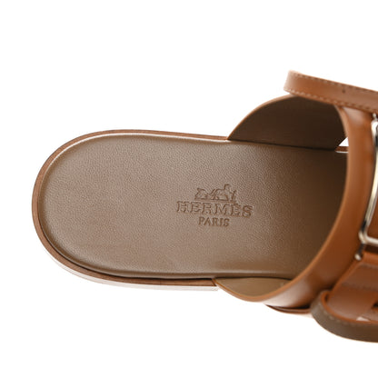 Hermes Calfskin Alba Sandals 39.5 Naturel 5 of 9