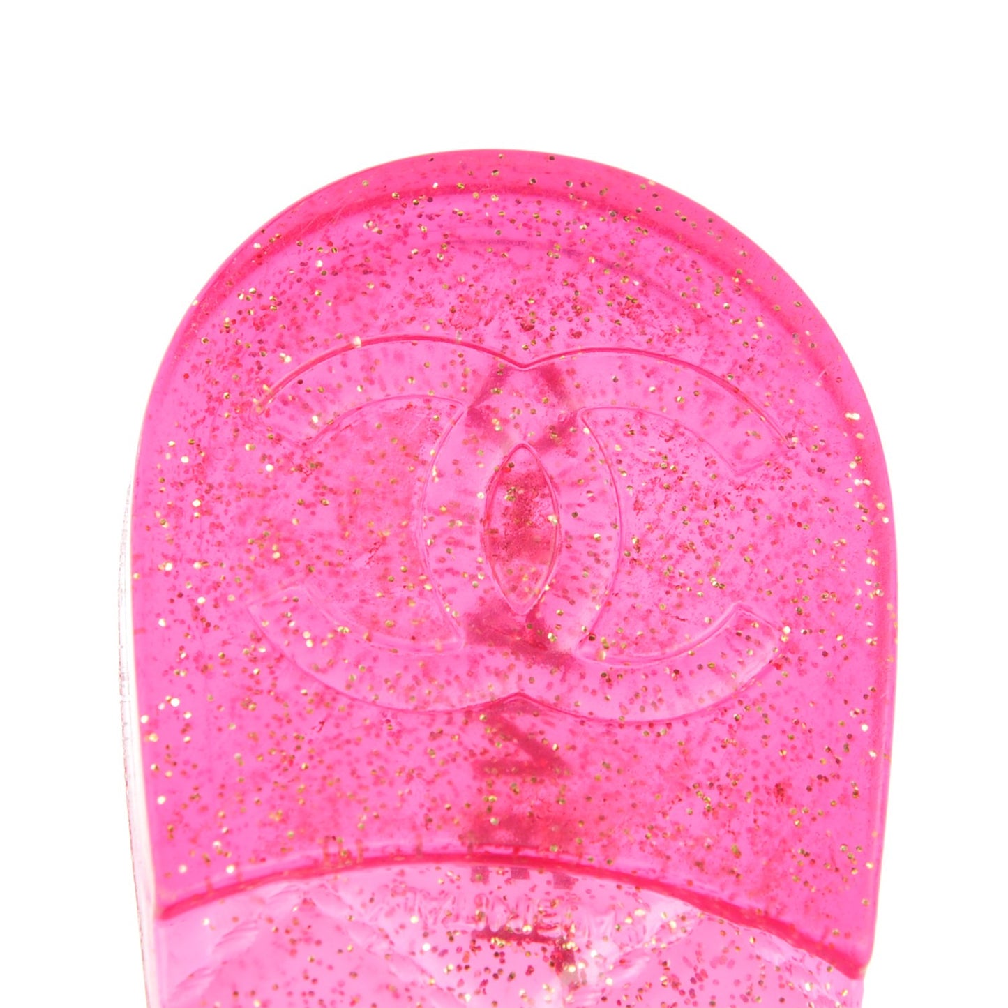 Jelly Camellia Glitter Thong Sandals 39 Pink