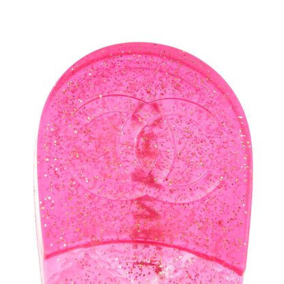 Chanel Jelly Camellia Glitter Thong Sandals 39 Pink 6 of 7
