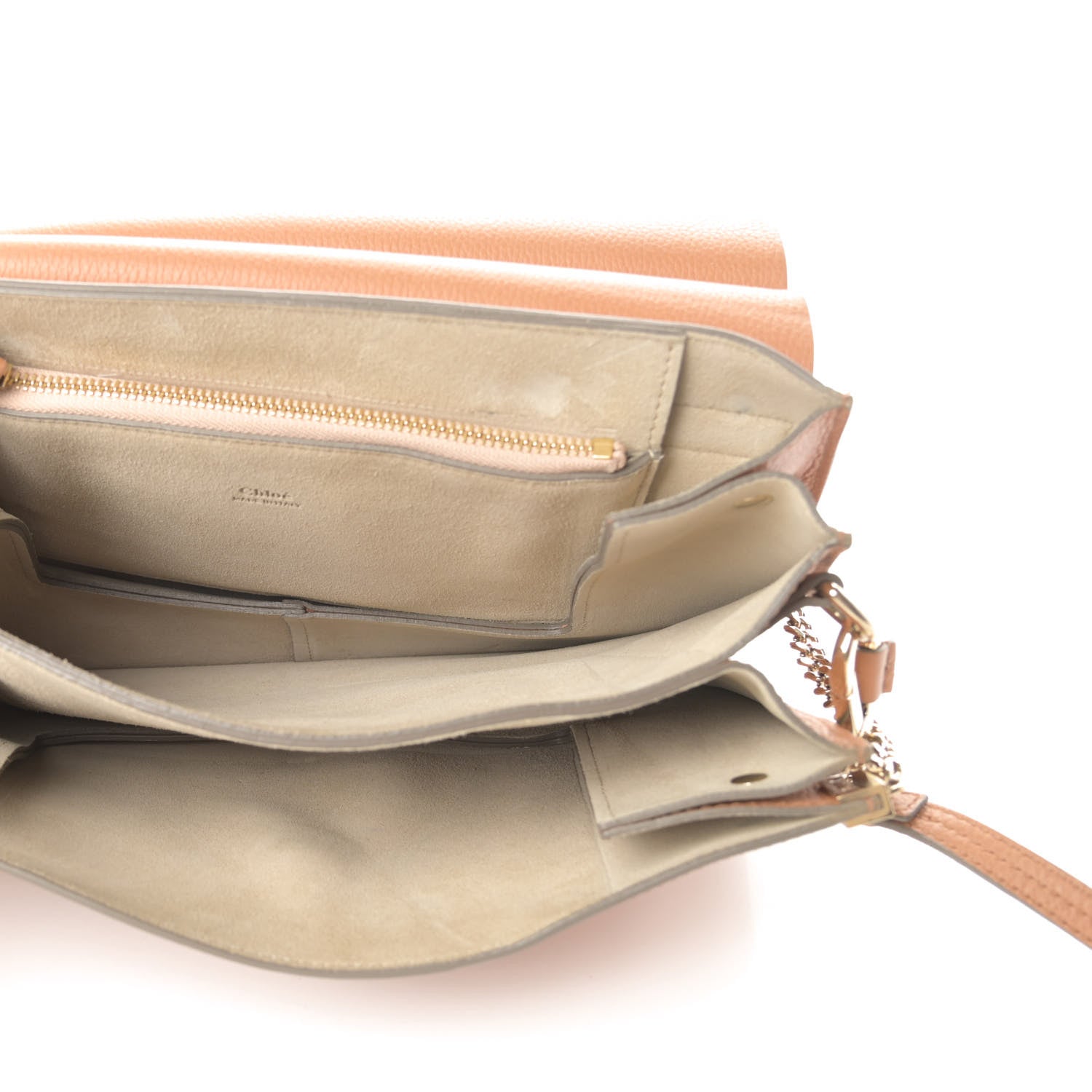 Chloe Grained Calfskin Smooth Lambskin Medium Faye Shoulder Bag Milky Coffee 5 of 15