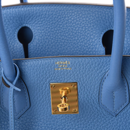 Hermes Taurillon Clemence Birkin 30 Bleu Paradis 5 of 7