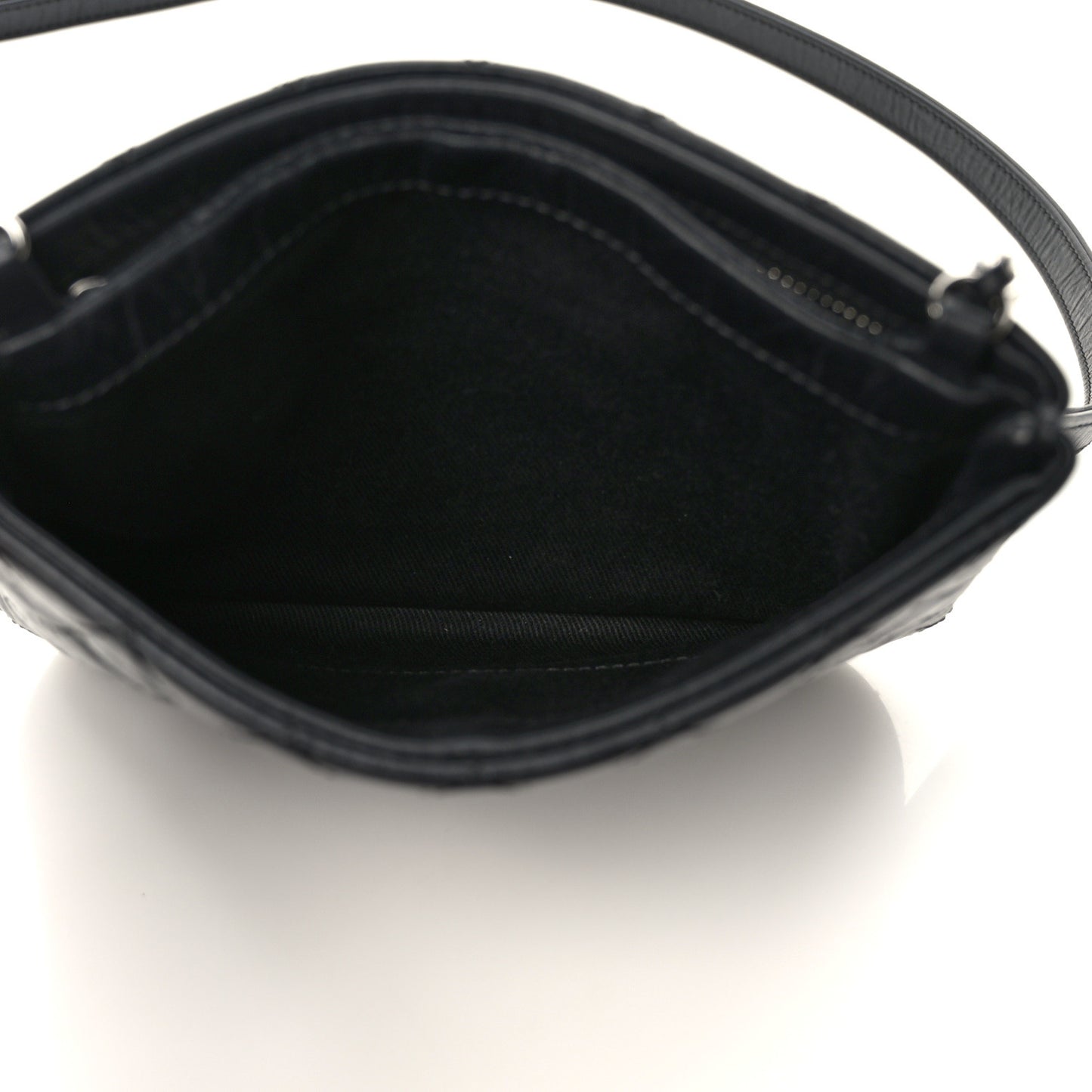 Aged Calfskin Quilted Crossbody Bag Black