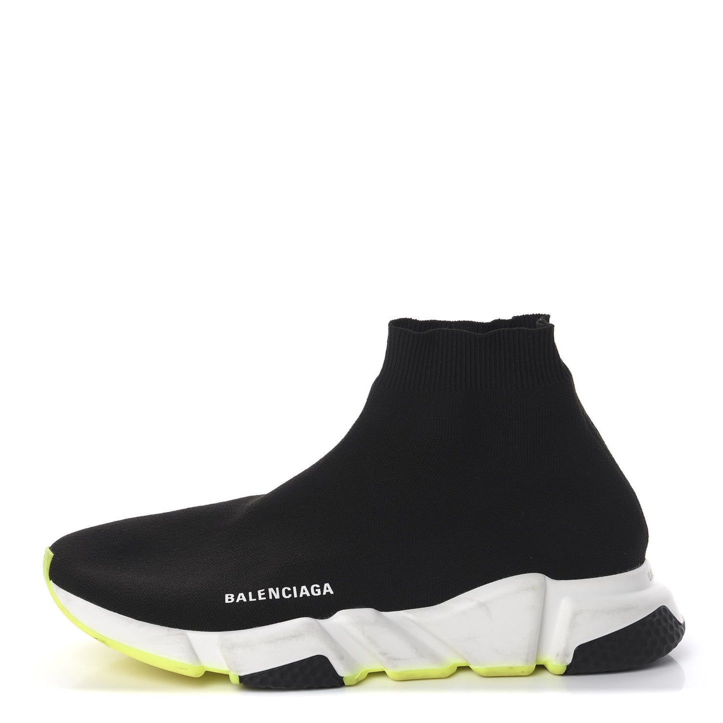 Neoprene Knit Womens Speed Sneakers 43 Black White Yellow Fluo