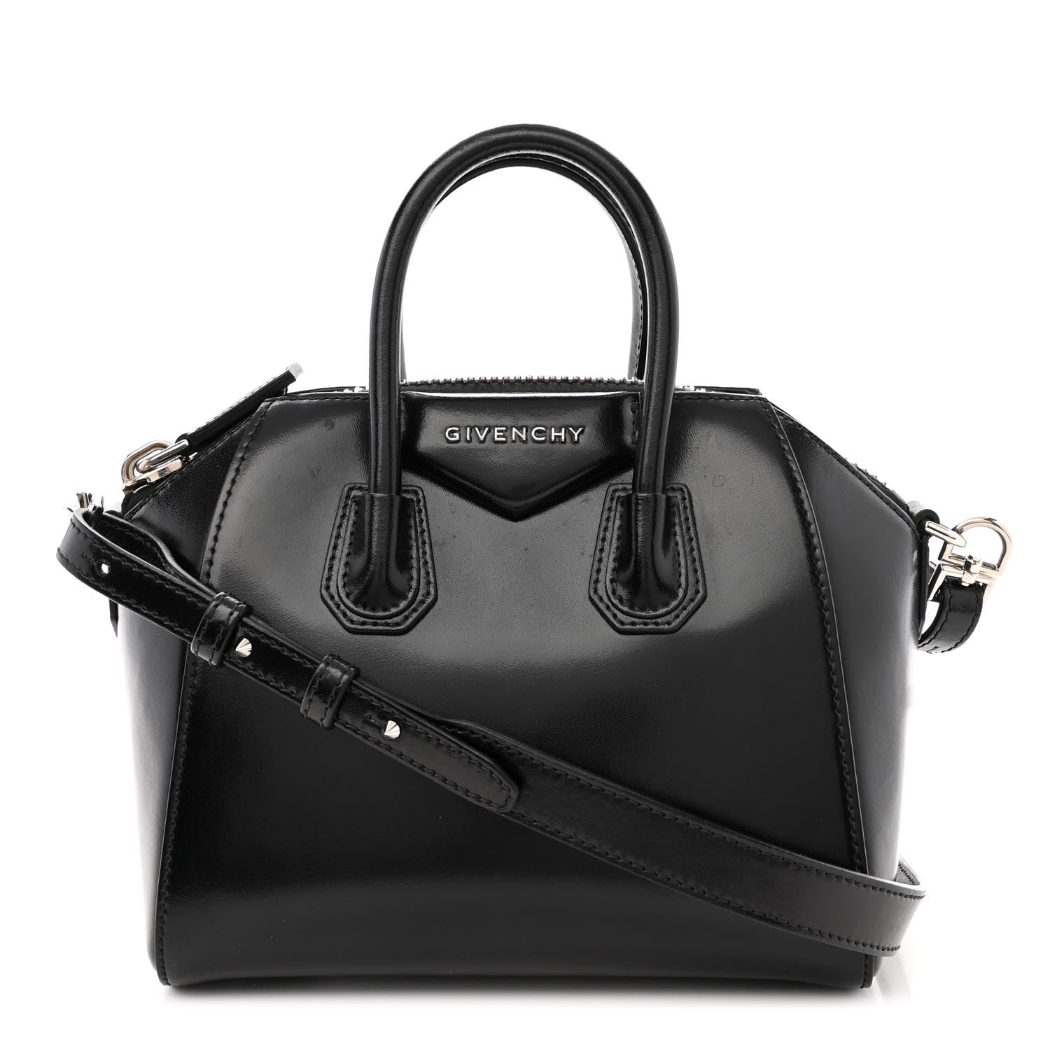 Givenchy Shiny Lord Calfskin Mini Antigona Black 1 of 11
