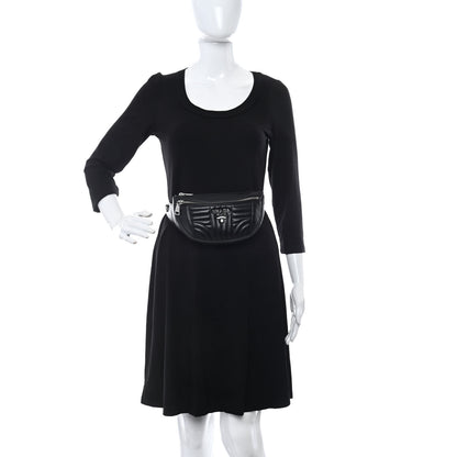 Prada Soft Calfskin Impunture Diagramme Belt Bag Black 2 of 10
