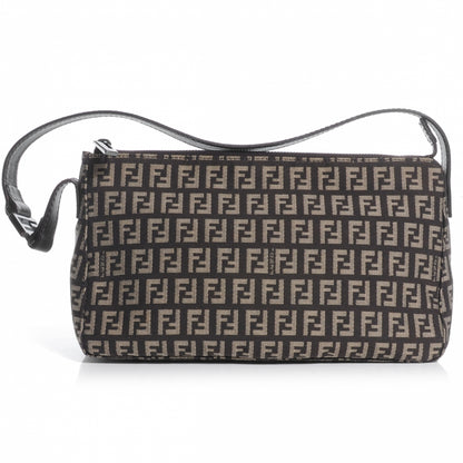 Fendi Zucchino Vitello Small Shoulder Bag Testa di Moro Beige 3 of 10