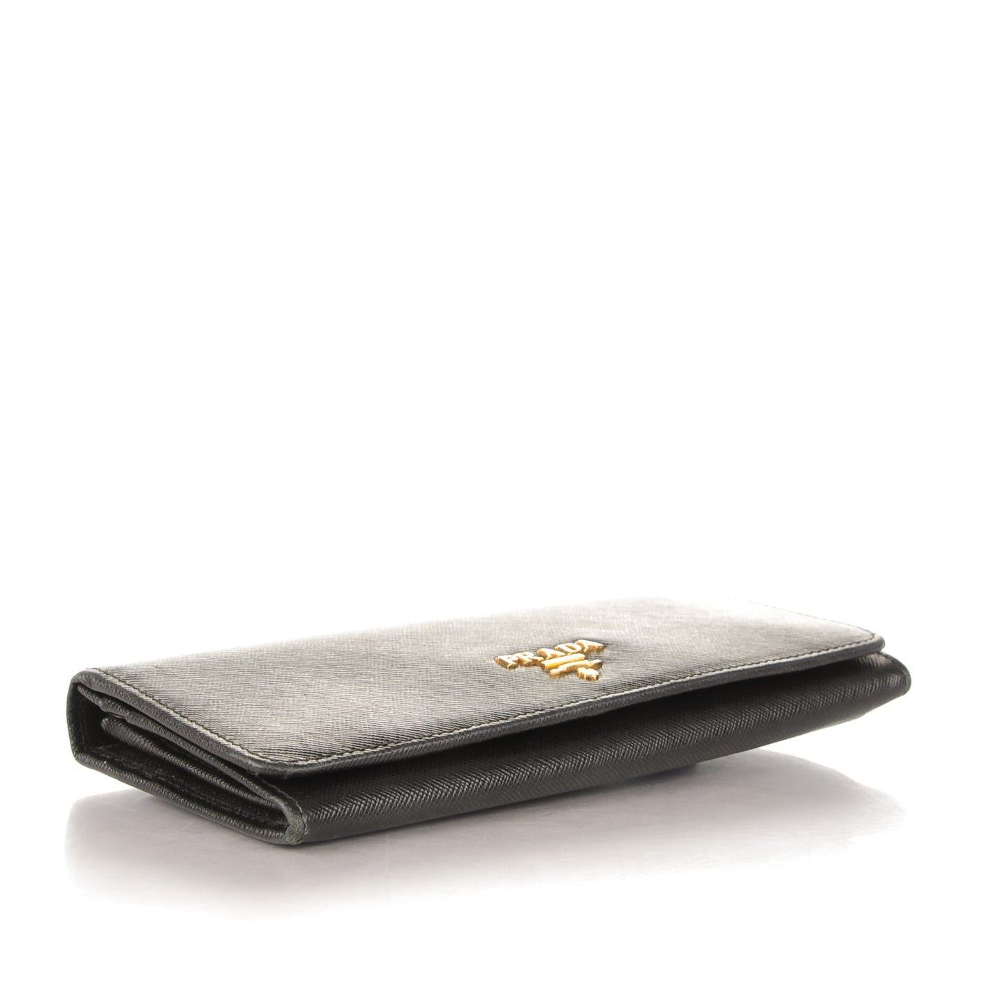 Saffiano Metal Continental Flap Wallet Nero Black