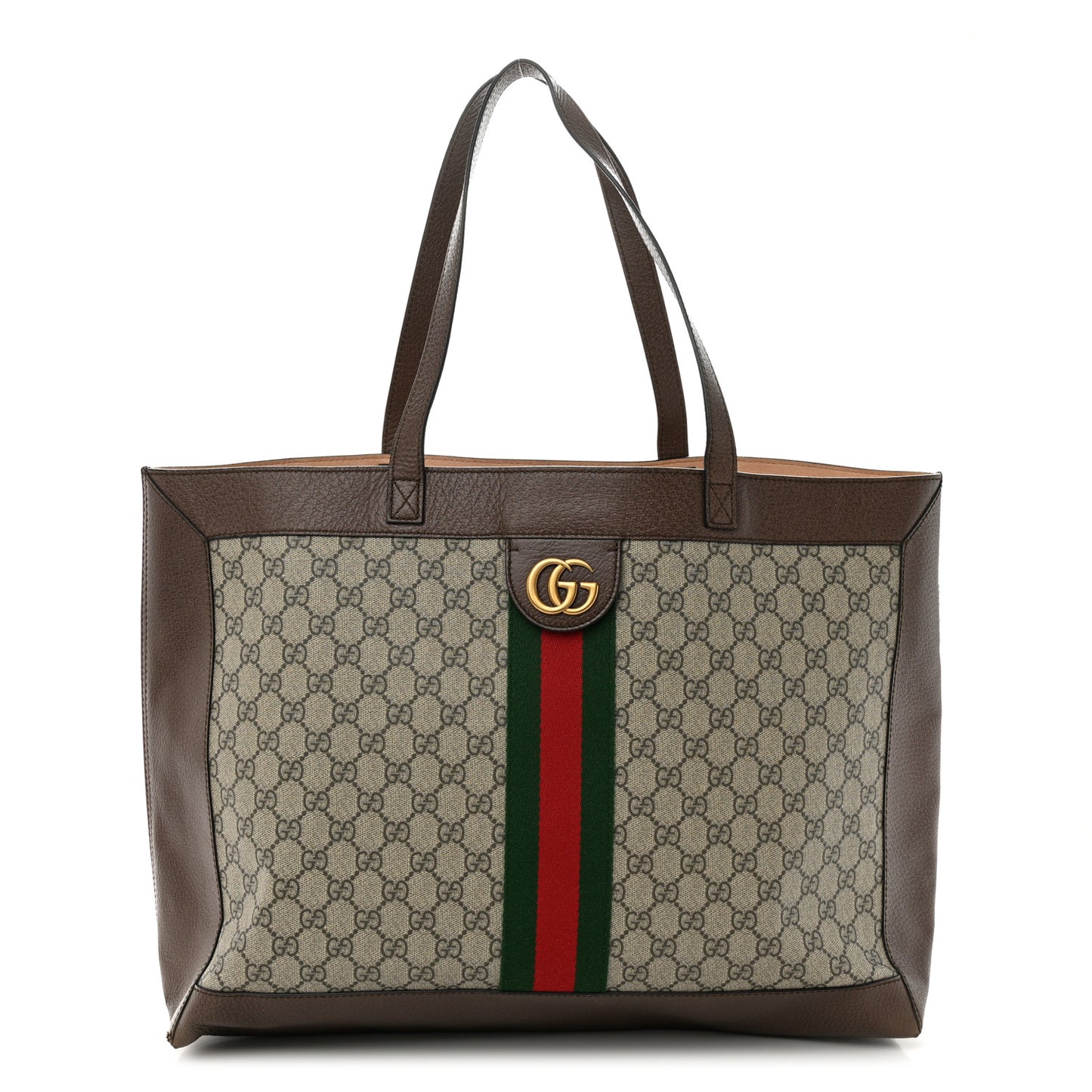 GG Supreme Monogram Web Ophidia Tote Brown