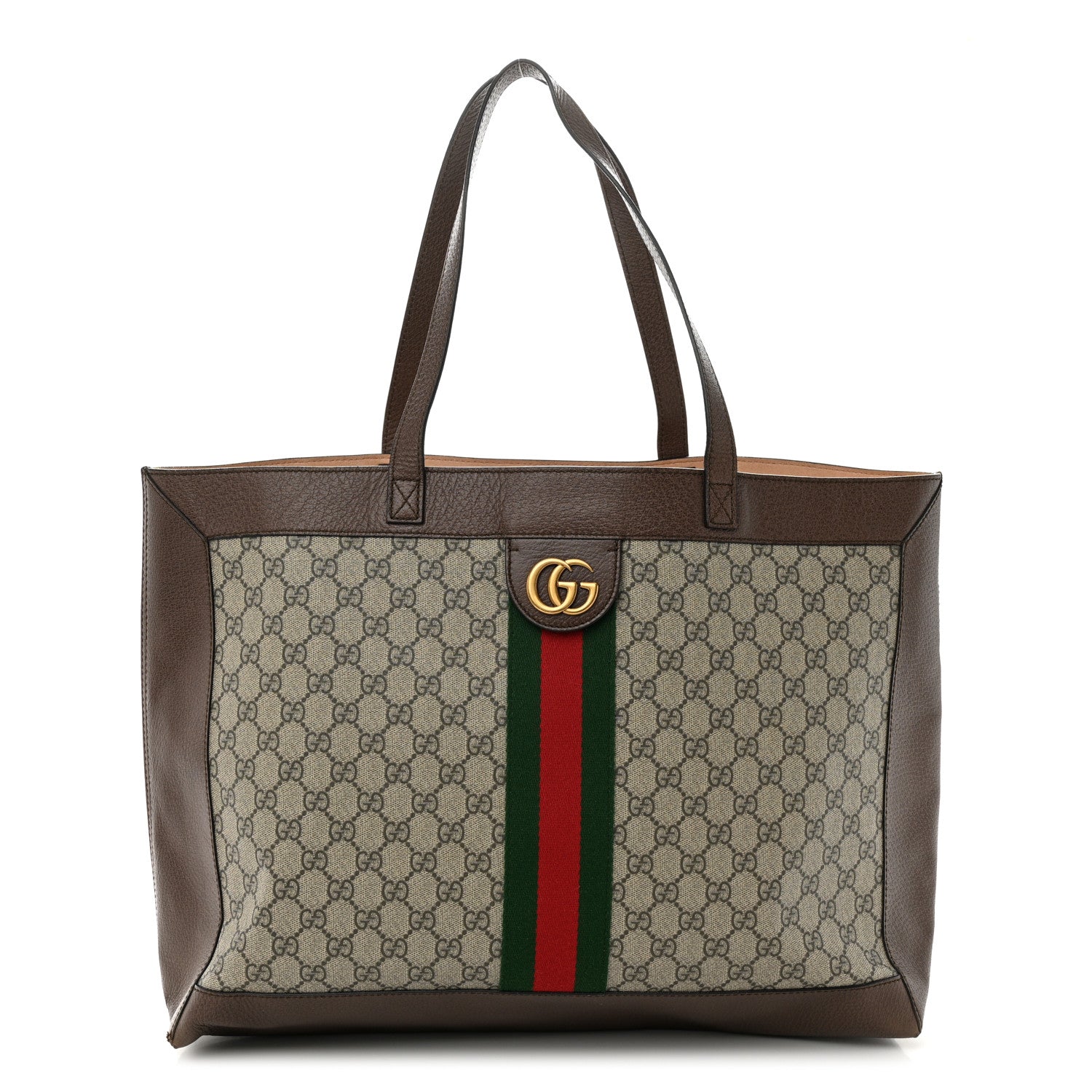 Gucci GG Supreme Monogram Web Ophidia Tote Brown 1 of 13