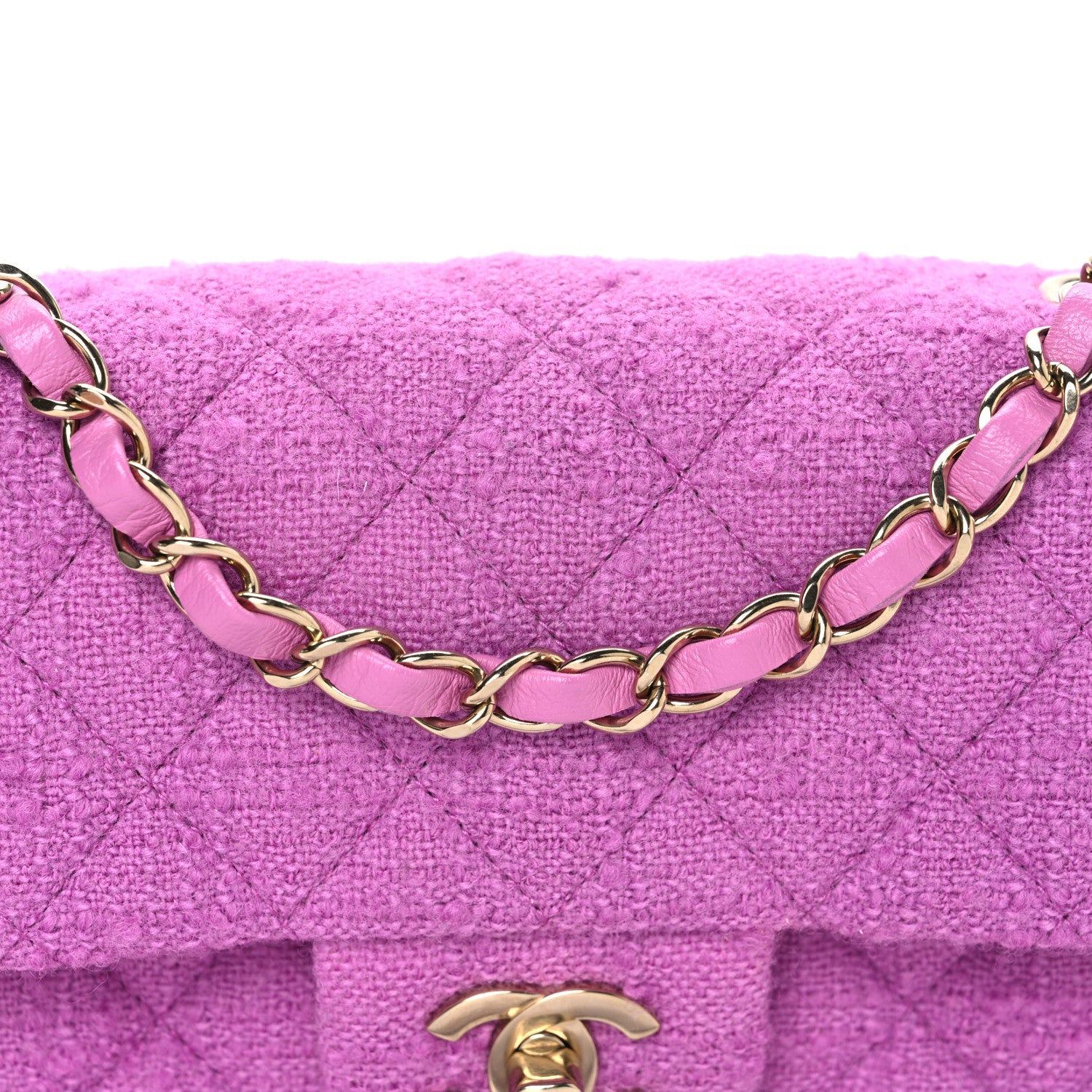 Chanel Tweed Quilted Mini Rectangular Flap Purple 8 of 10