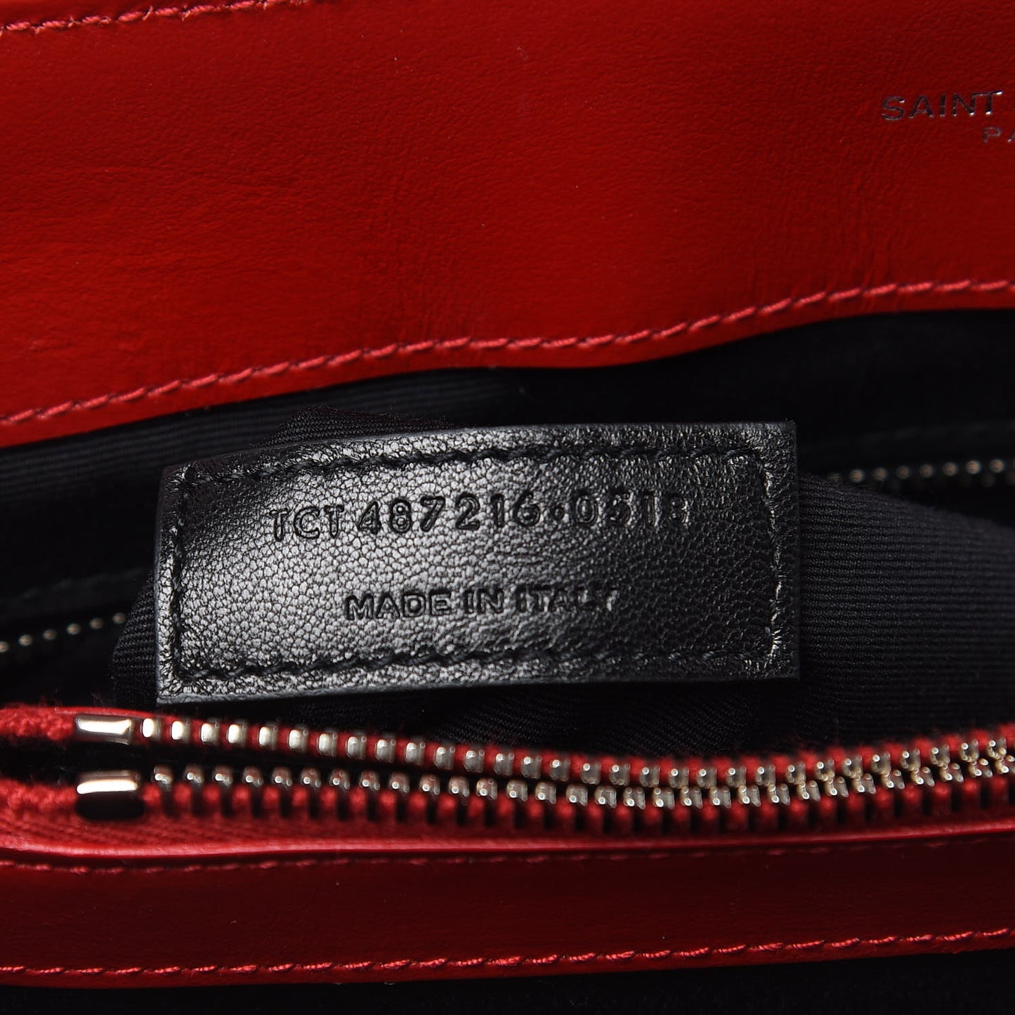 Calfskin Y Quilted Monogram Medium Loulou Chain Satchel Lipstick Red