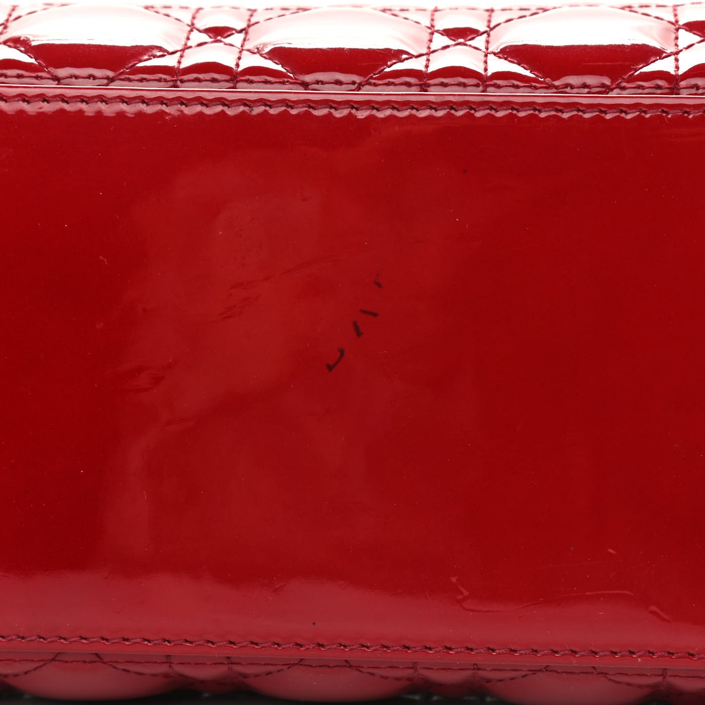 Patent Cannage Medium Lady Dior Red