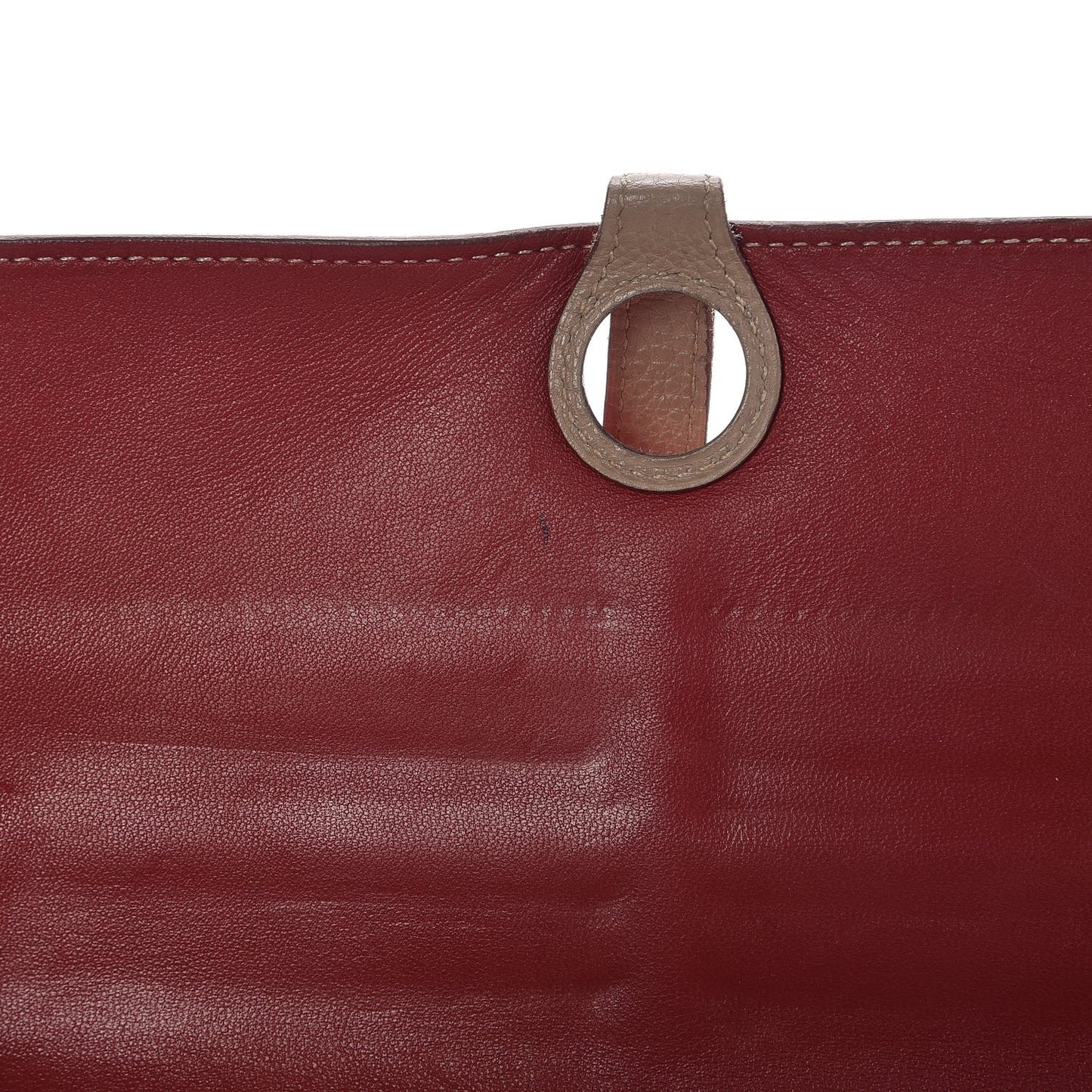 Taurillon Clemence Dogon Recto Verso Wallet Rouge Garance Etoupe