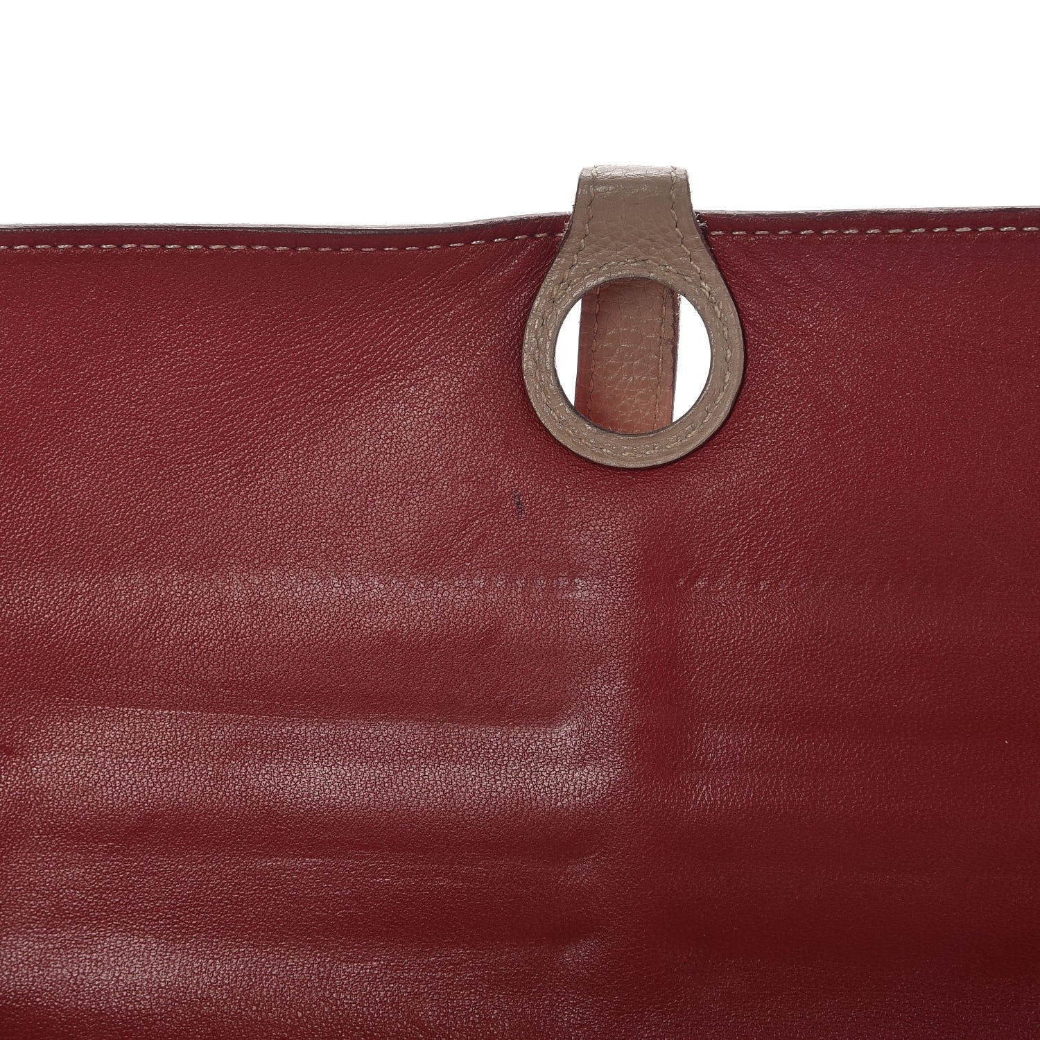 Hermes Taurillon Clemence Dogon Recto Verso Wallet Rouge Garance Etoupe 7 of 10