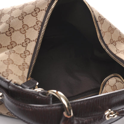 Gucci Monogram Medium Horsebit Chain Hobo Dark Brown 5 of 7