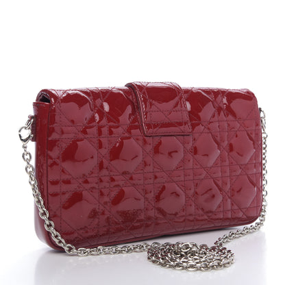Christian Dior Patent Cannage New Lock Pouch Red 3 of 11