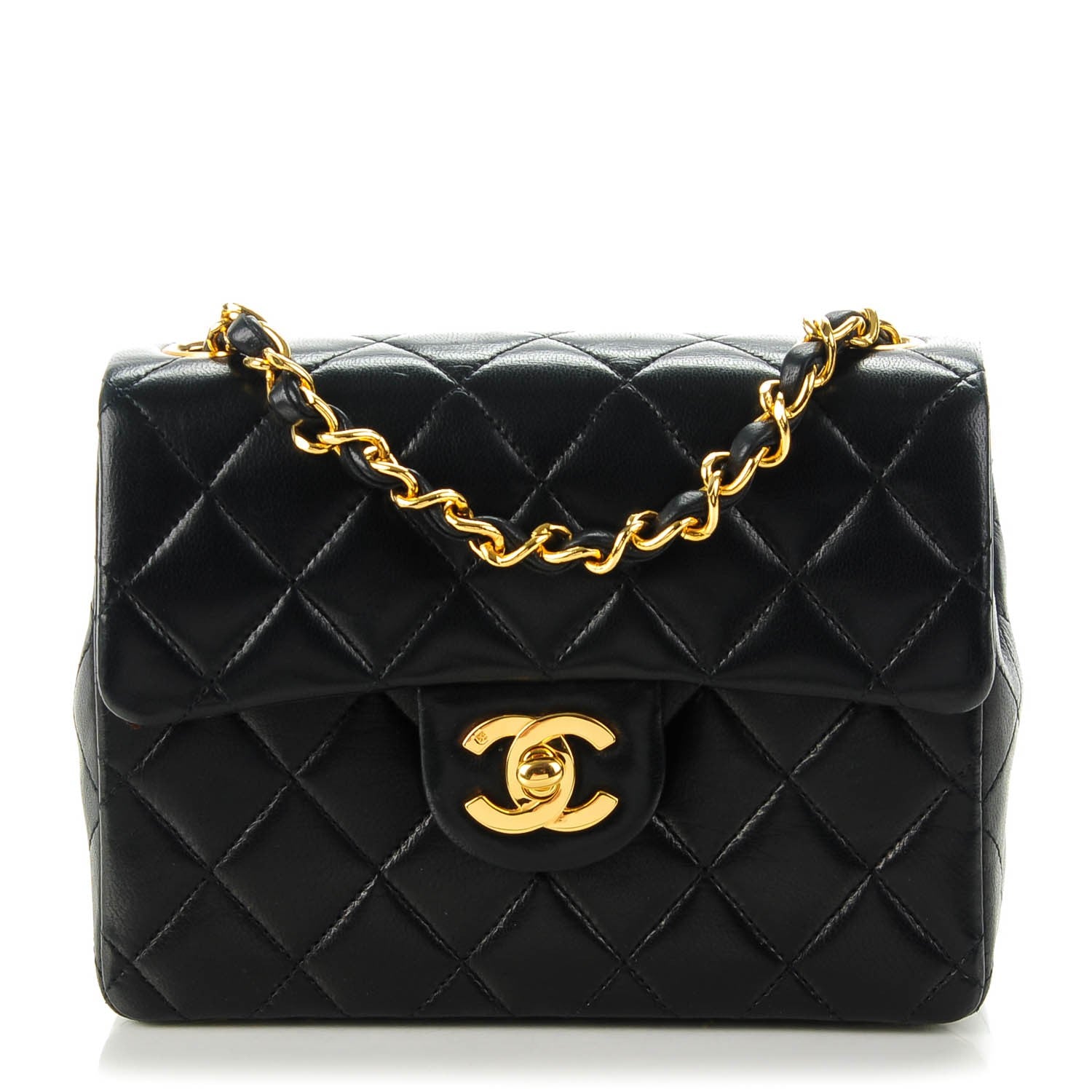 Chanel Lambskin Quilted Mini Square Flap Black 1 of 9