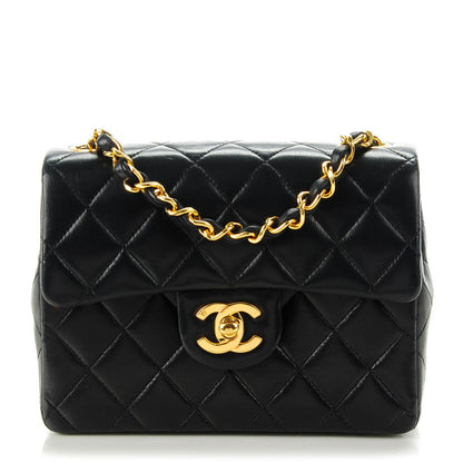 Chanel Lambskin Quilted Mini Square Flap Black 1 of 9