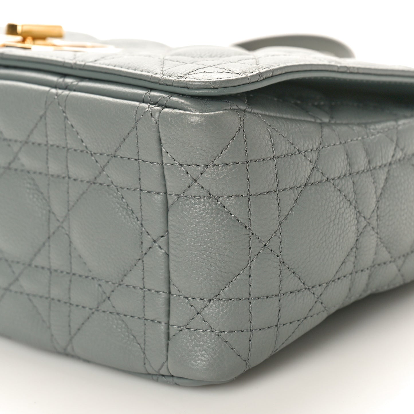 Calfskin Cannage Medium Caro Bag Ethereal Grey