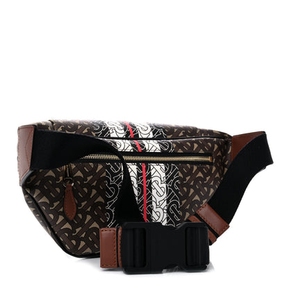Burberry E-Canvas Monogram Stripe Medium Sonny Bum Bag Bridle Brown 3 of 10